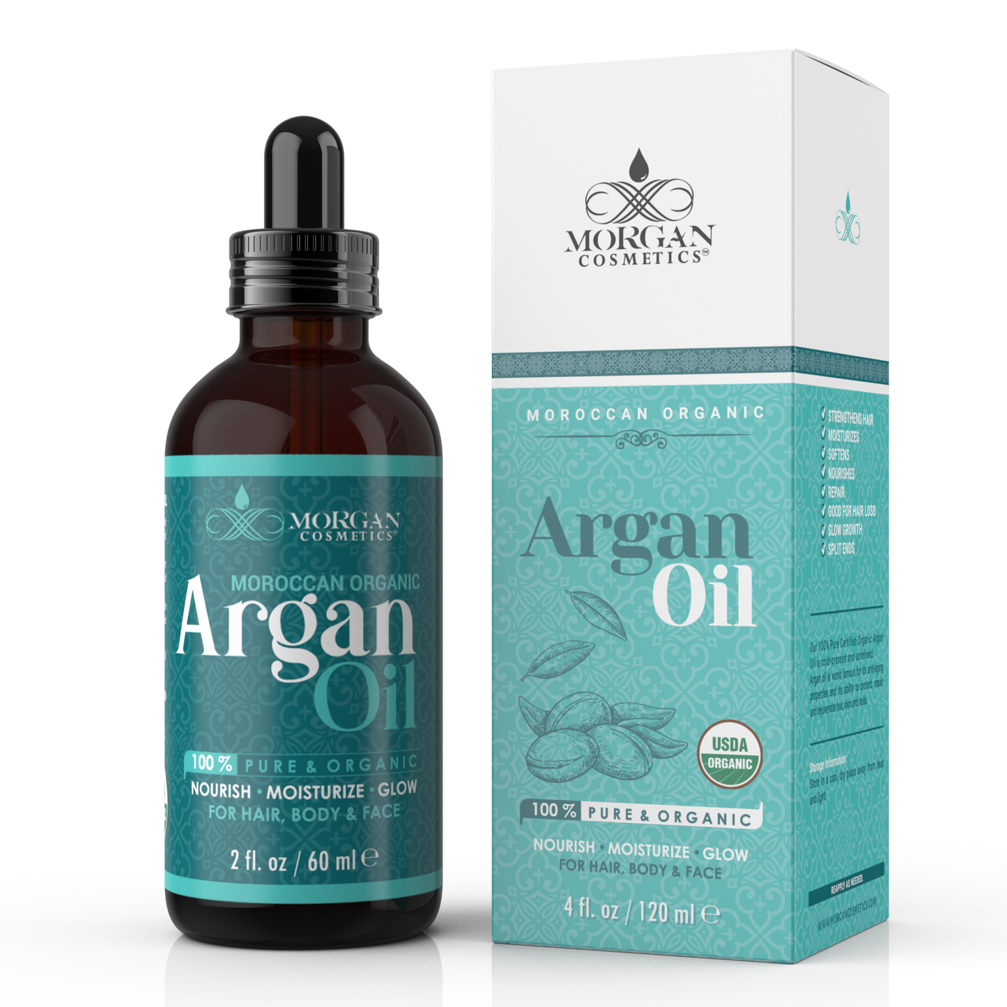 Organic Argan Oil For Hair, Skin and Body 2 oz / 60 ml