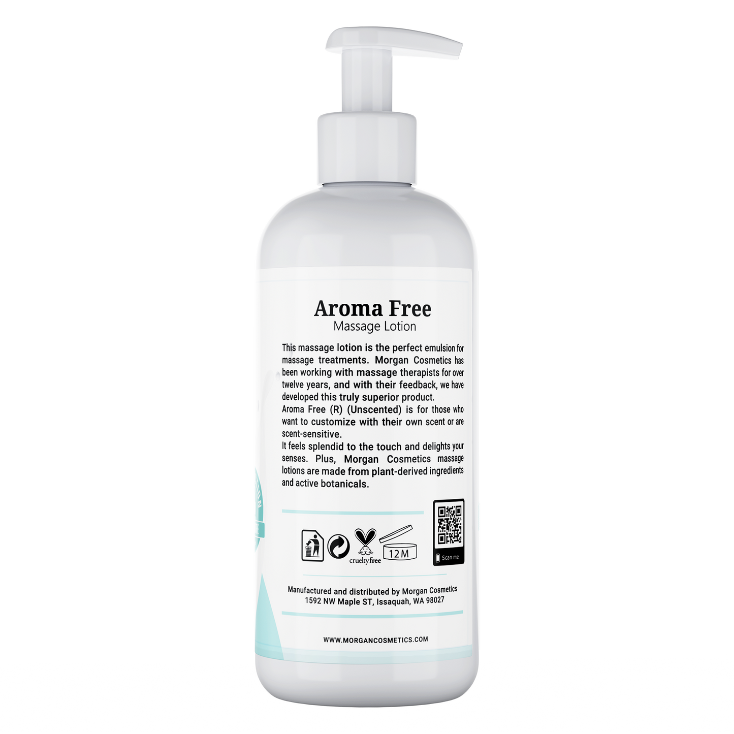 Morgan Cosmetics Massage Lotion Aroma Free 12 oz