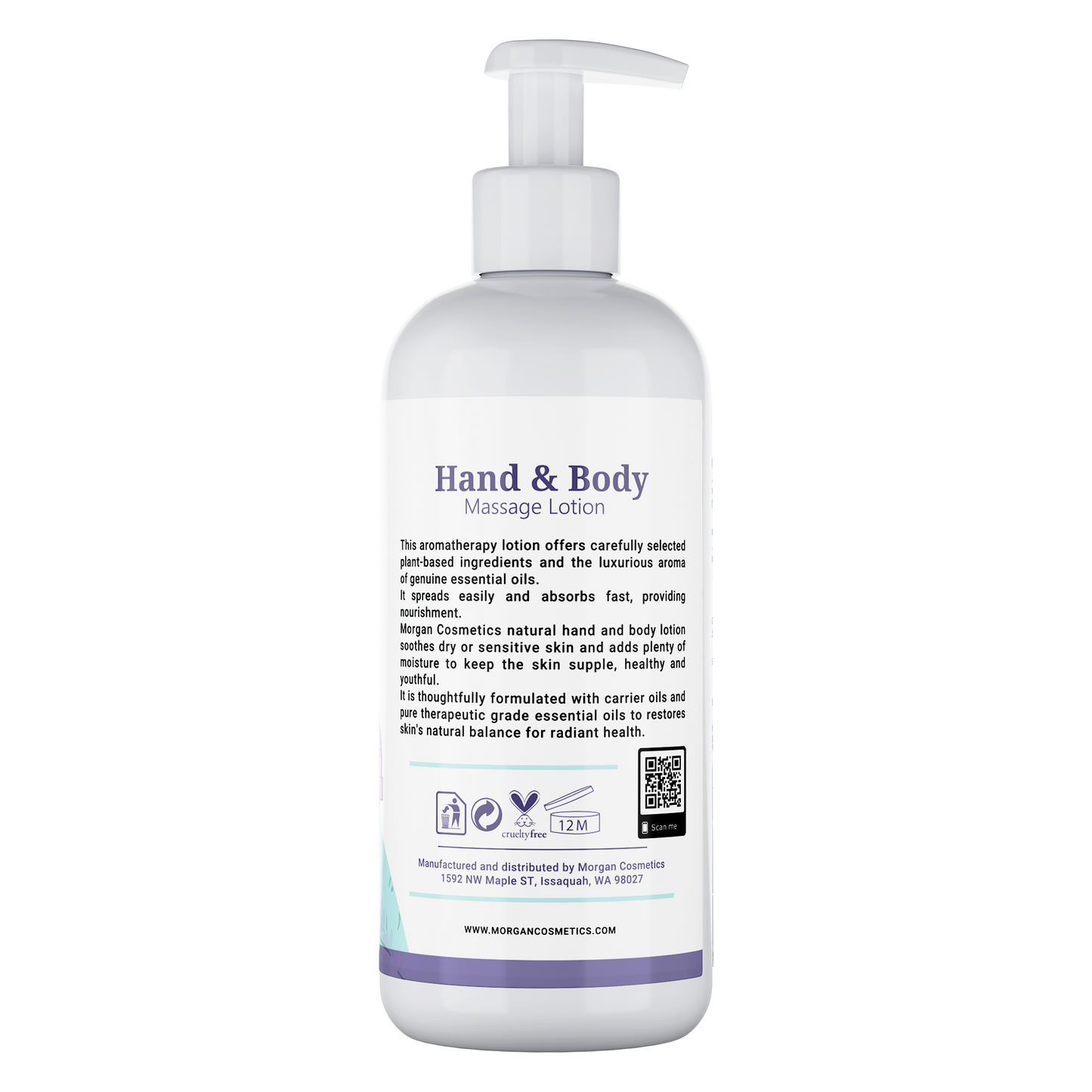 Morgan Cosmetics Hand & Body Lotion Lavender 12 oz