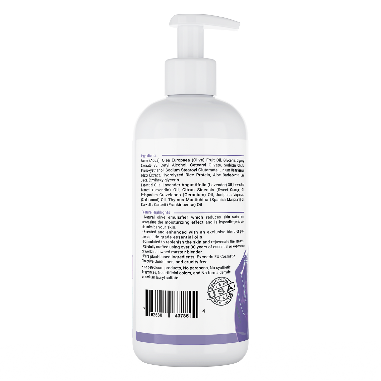 Morgan Cosmetics Hand & Body Lotion Lavender 12 oz