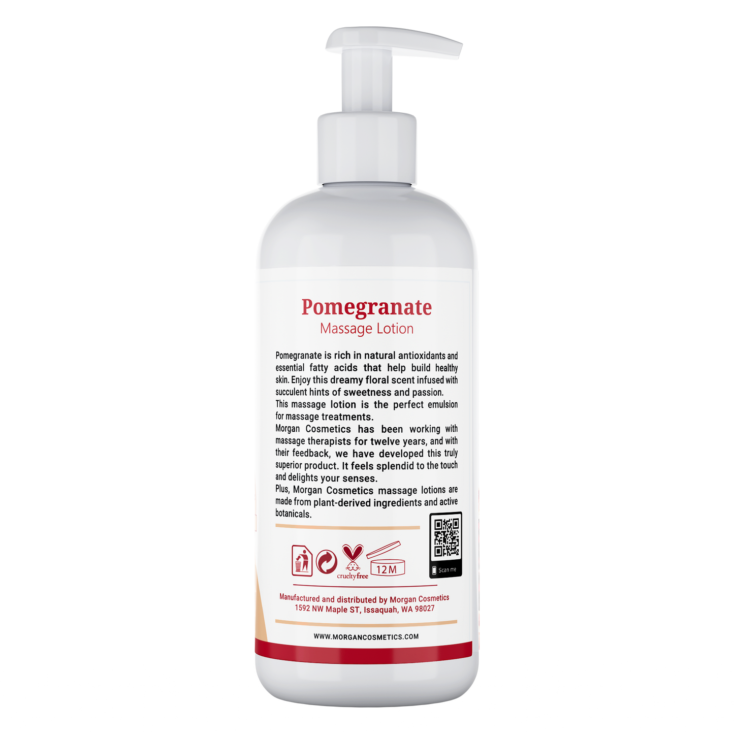 Morgan Cosmetics Massage Lotion Pomegranate 12 oz