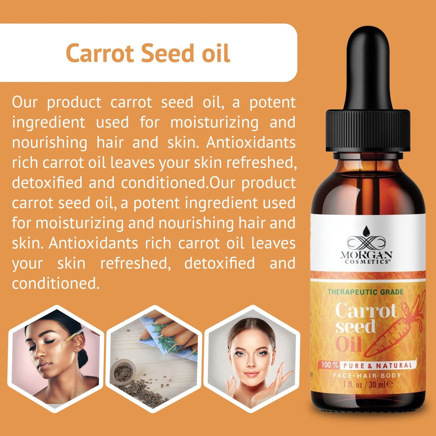 100% Pure CARROT SEED OIL Therapeutic Grade Face-Hair-Body 1 oz/30 ml freeshipping - morgancosmeticsofficial