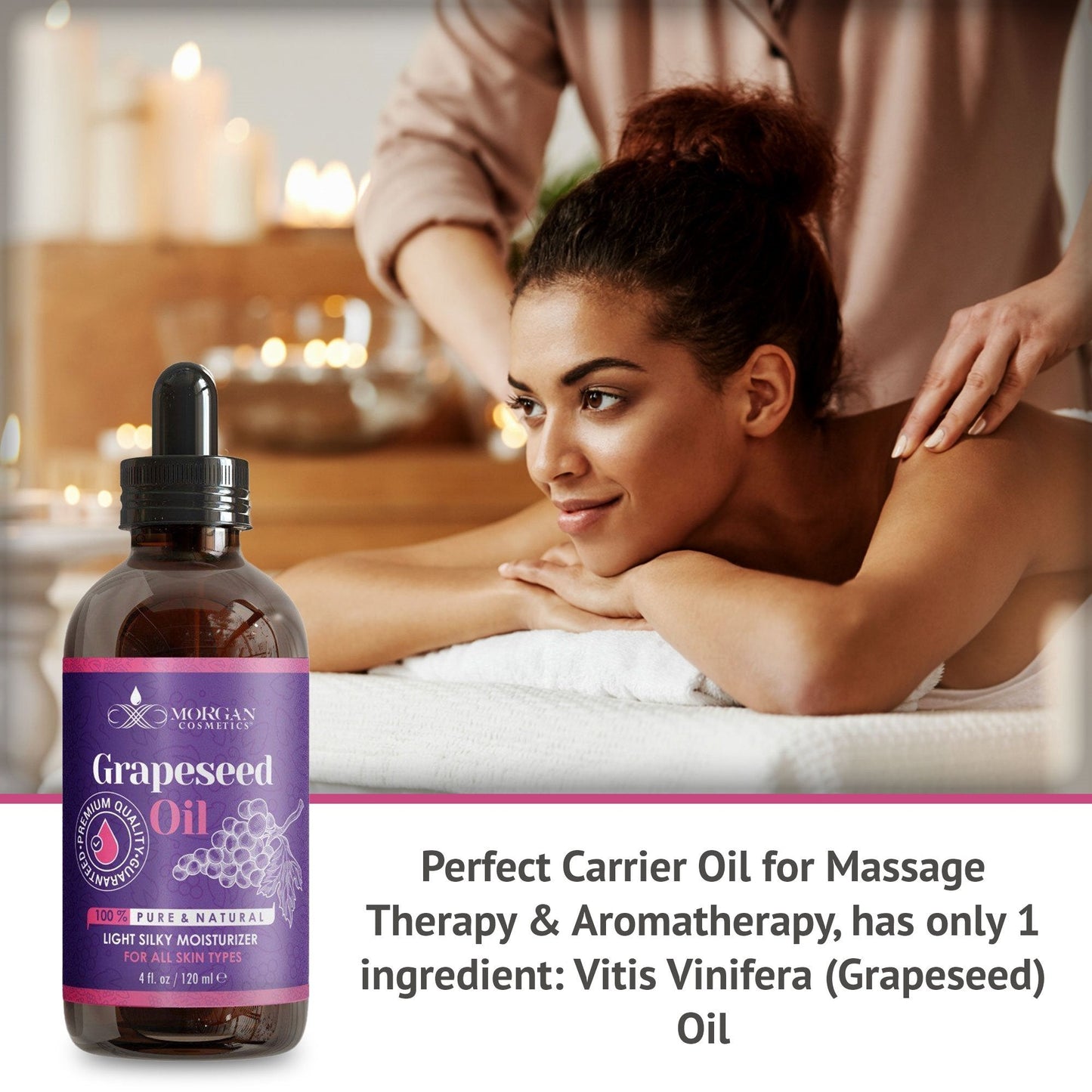 100% Pure Grapeseed Oil Antioxidant-rich Oil For all Skin types 4 fl oz 118 ml freeshipping - morgancosmeticsofficial