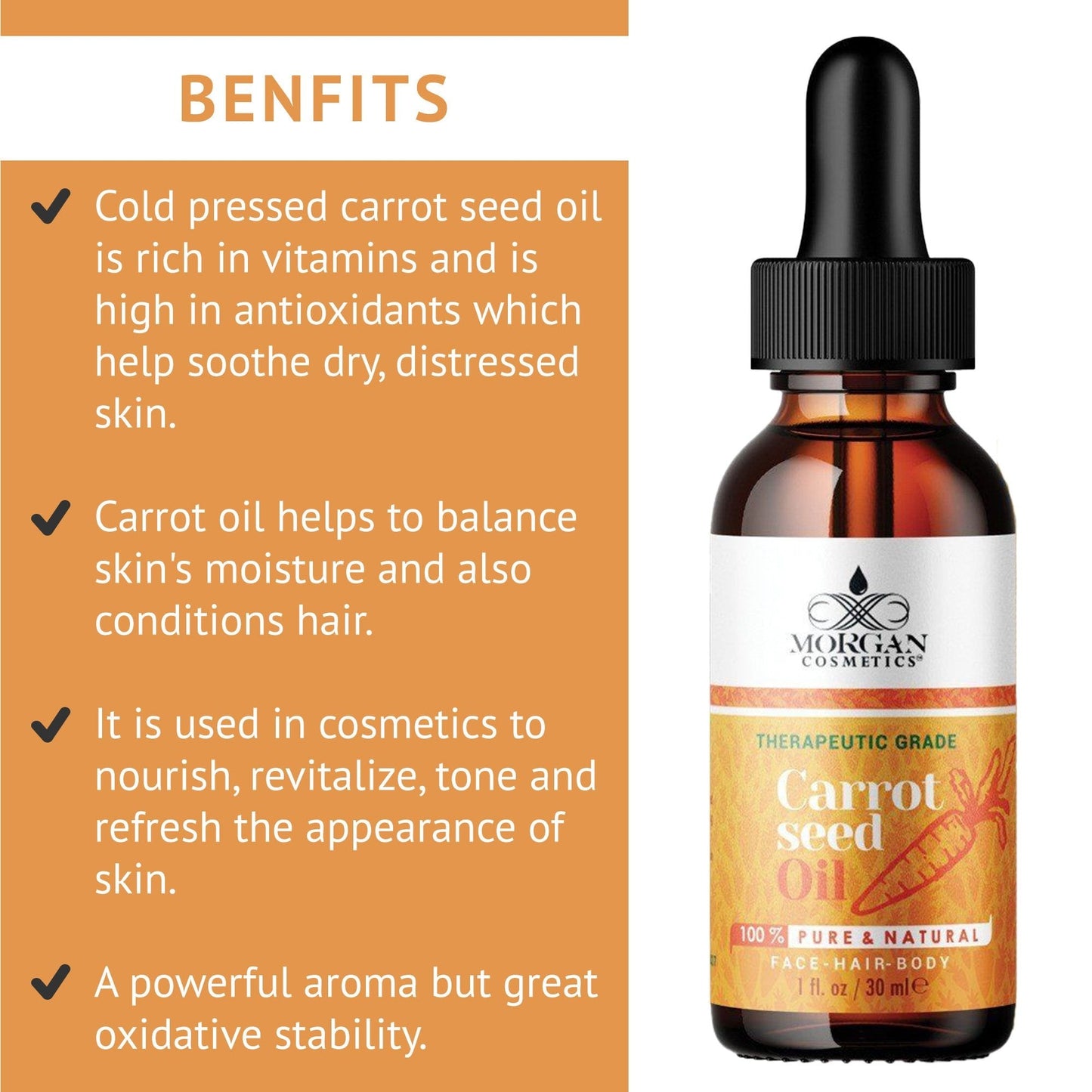 100% Pure CARROT SEED OIL Therapeutic Grade Face-Hair-Body 1 oz/30 ml freeshipping - morgancosmeticsofficial