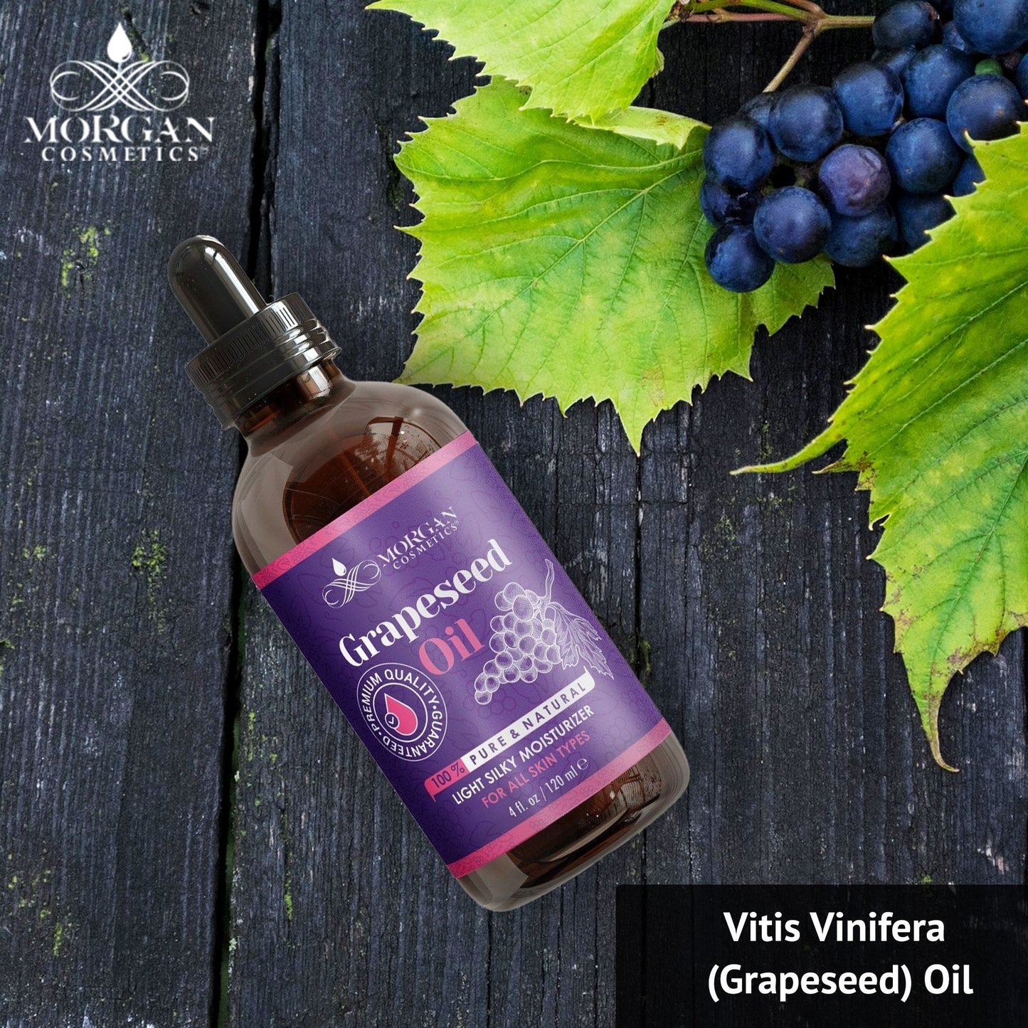 100% Pure Grapeseed Oil Antioxidant-rich Oil For all Skin types 4 fl oz 118 ml freeshipping - morgancosmeticsofficial