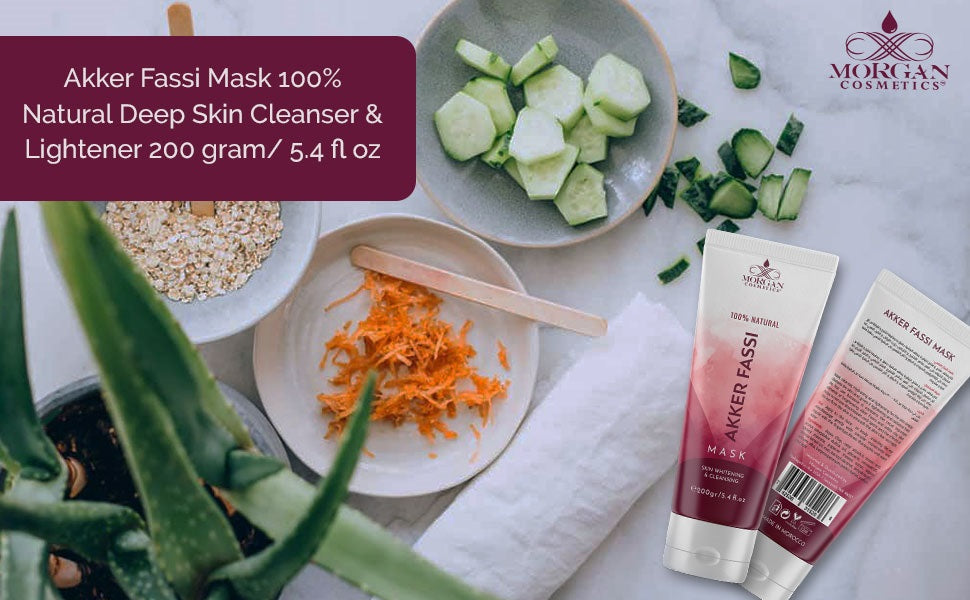 Akker Fassi Mask 100% Natural Deep Skin Cleanser & Lightener 200 gram/ 5.4 fl oz