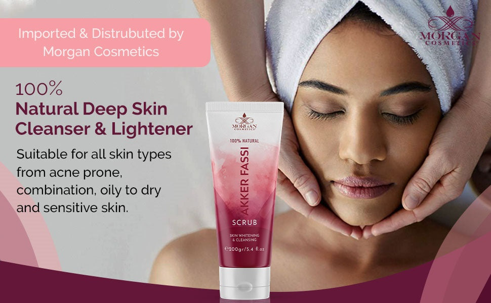 Akker Fassi Scrub 100% Natural Deep Skin Cleanser & Lightener 160 gram/ 5.64 fl oz