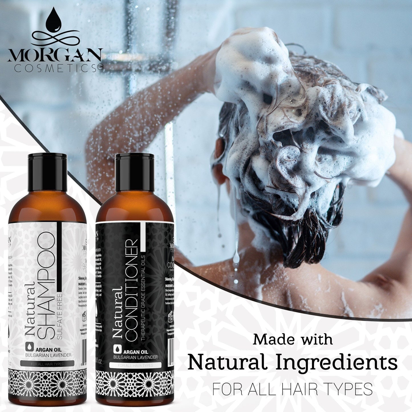 LAVENDER ARGAN OIL SULFATE FREE SHAMPOO &amp; CONDITIONER 16 OZ freeshipping - morgancosmeticsofficial