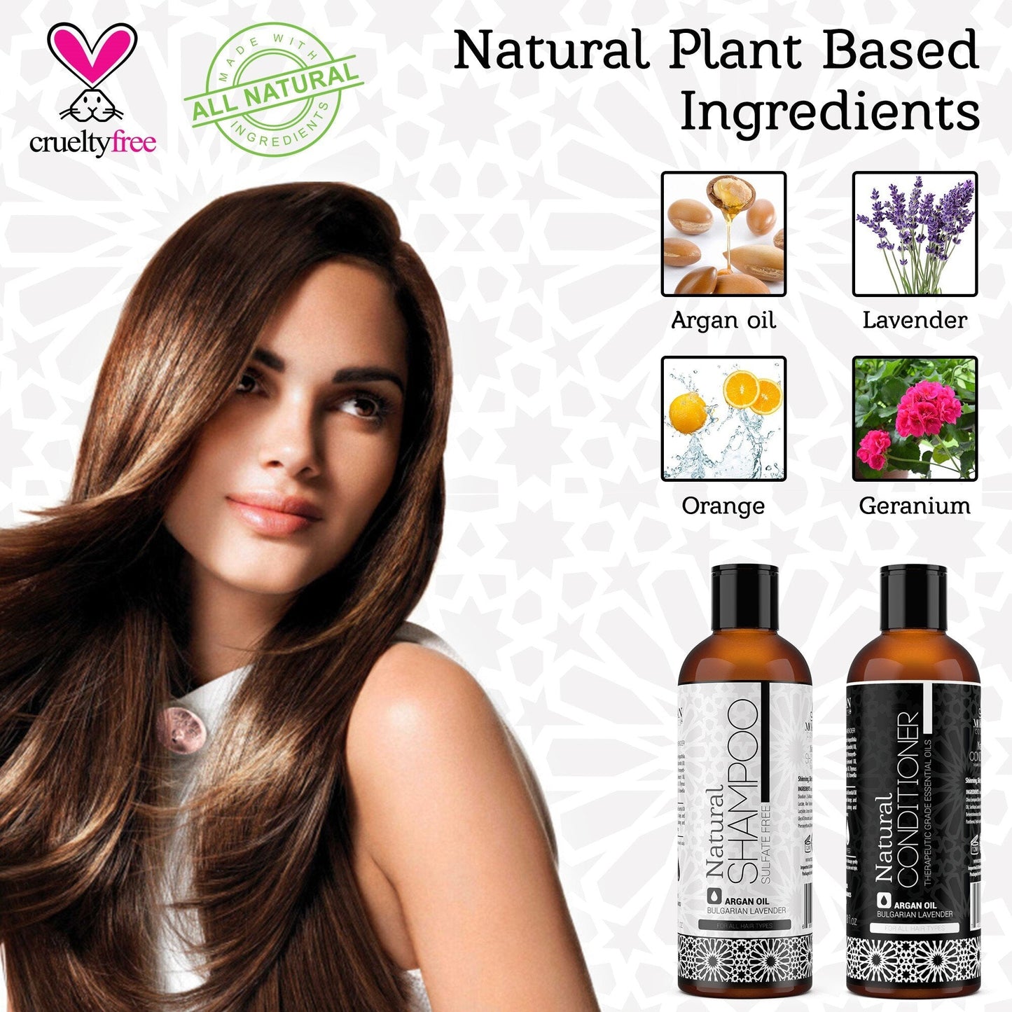 LAVENDER ARGAN OIL SULFATE FREE SHAMPOO &amp; CONDITIONER 16 OZ freeshipping - morgancosmeticsofficial