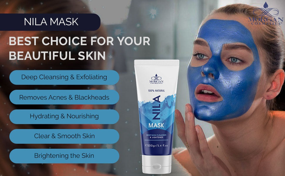 Blue Nila Mask Mask 100% Natural Deep Skin Cleanser & Lightener 200 gram/ 5.4 fl oz