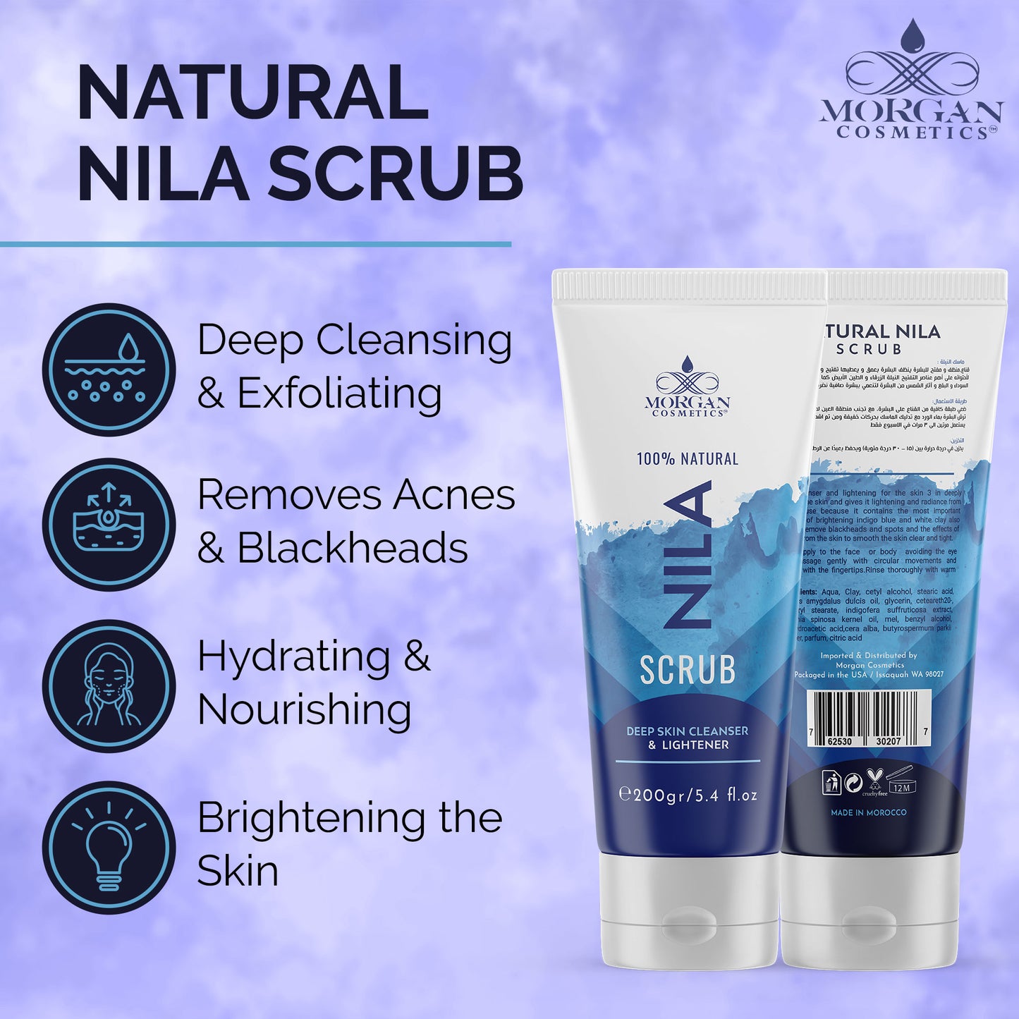 Blue Nila Scrub 100% Natural Deep Skin Cleanser & Lightener 160 gram / 5.64 fl oz