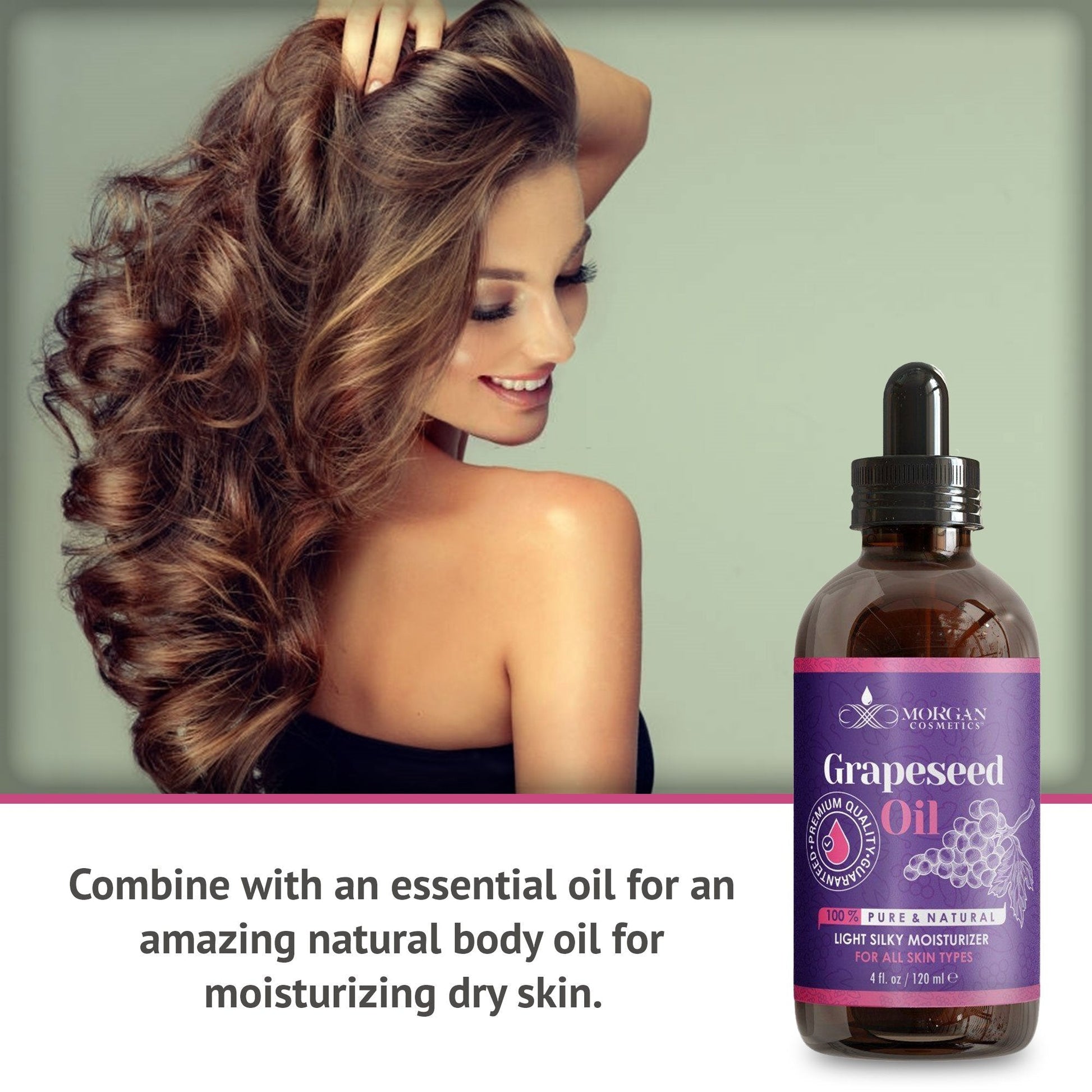 100% Pure Grapeseed Oil Antioxidant-rich Oil For all Skin types 4 fl oz 118 ml freeshipping - morgancosmeticsofficial