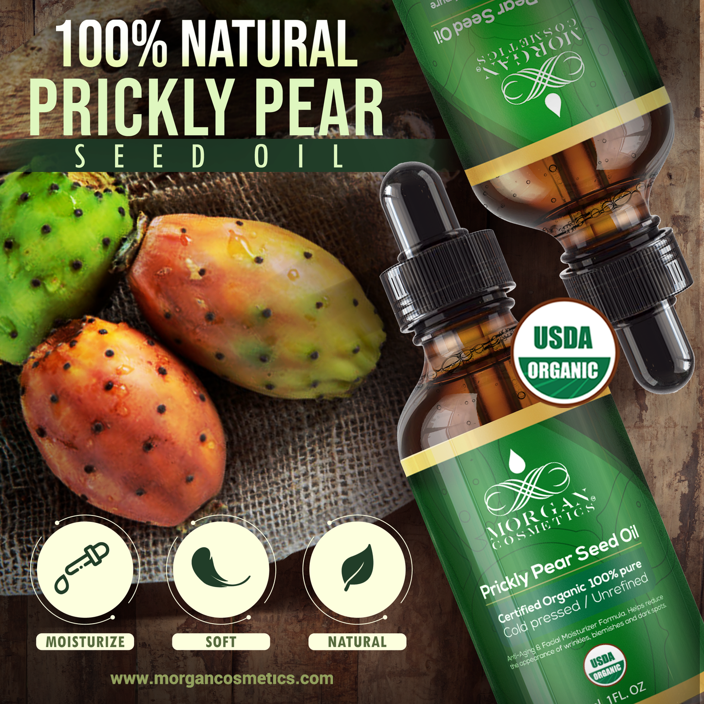 Organic Prickly Pear Seed Oil 1 oz freeshipping - morgancosmeticsofficial