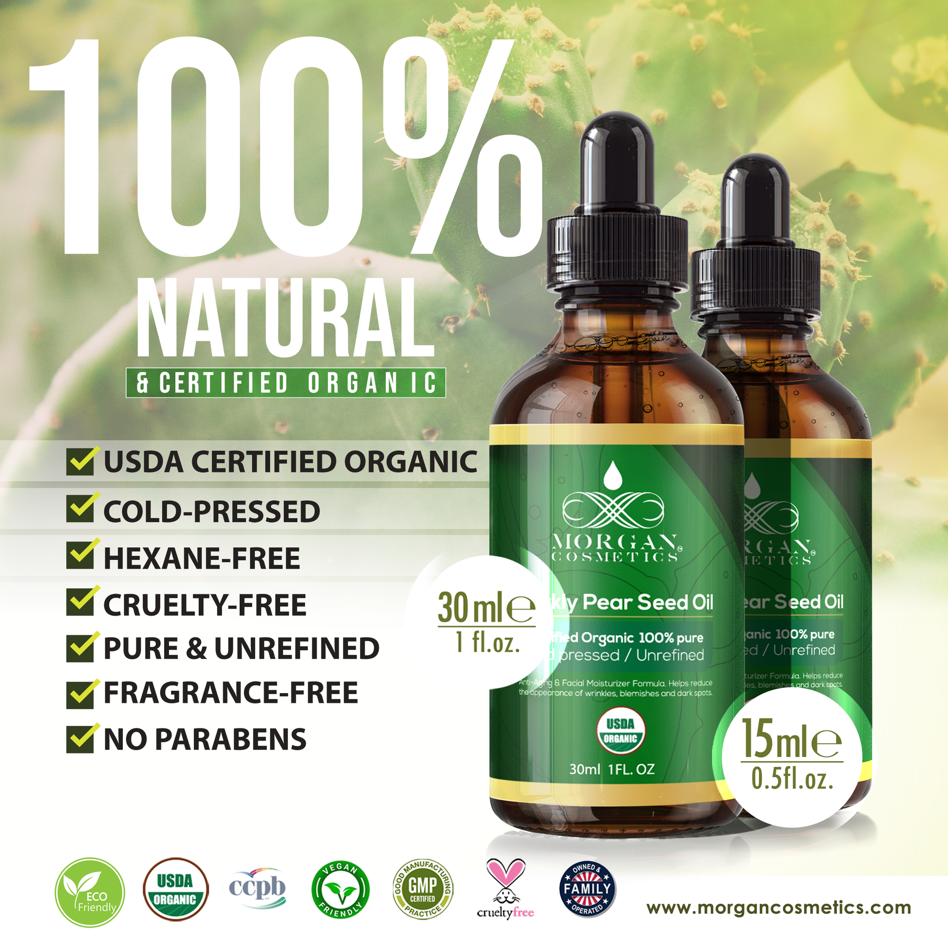 Organic Prickly Pear Seed Oil 1 oz freeshipping - morgancosmeticsofficial