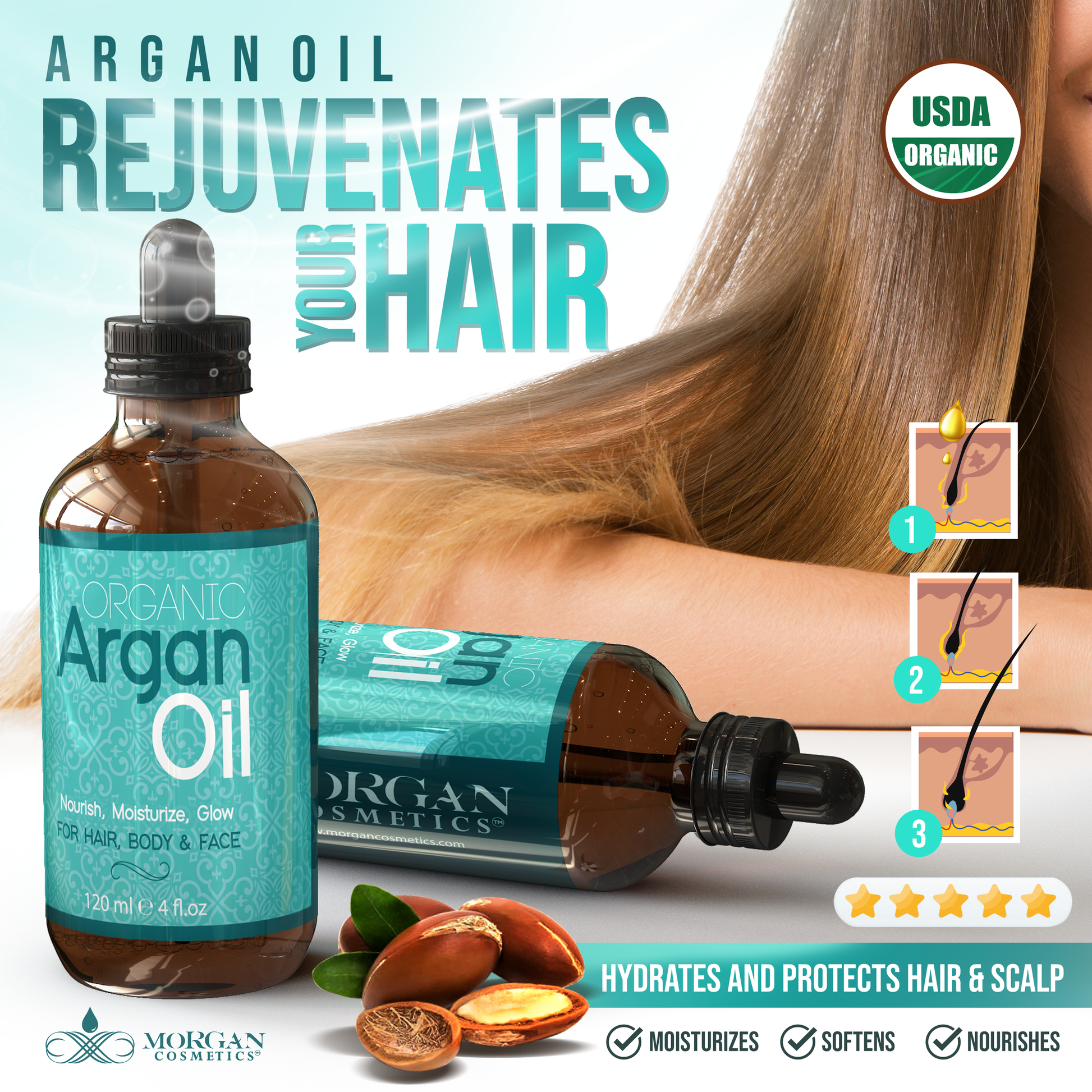 Organic Argan Oil 4 oz freeshipping - morgancosmeticsofficial