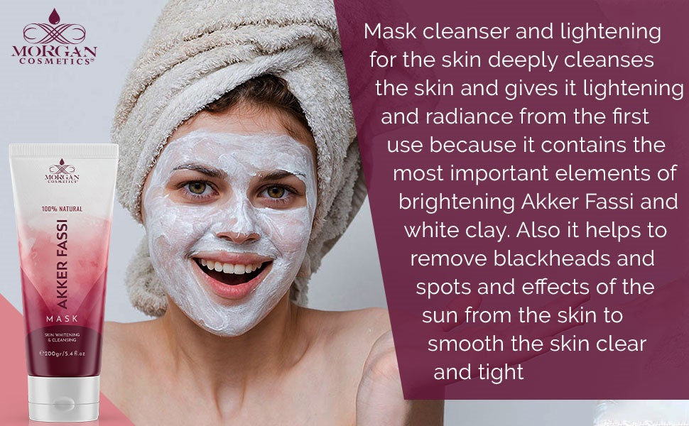 Akker Fassi Mask 100% Natural Deep Skin Cleanser & Lightener 200 gram/ 5.4 fl oz