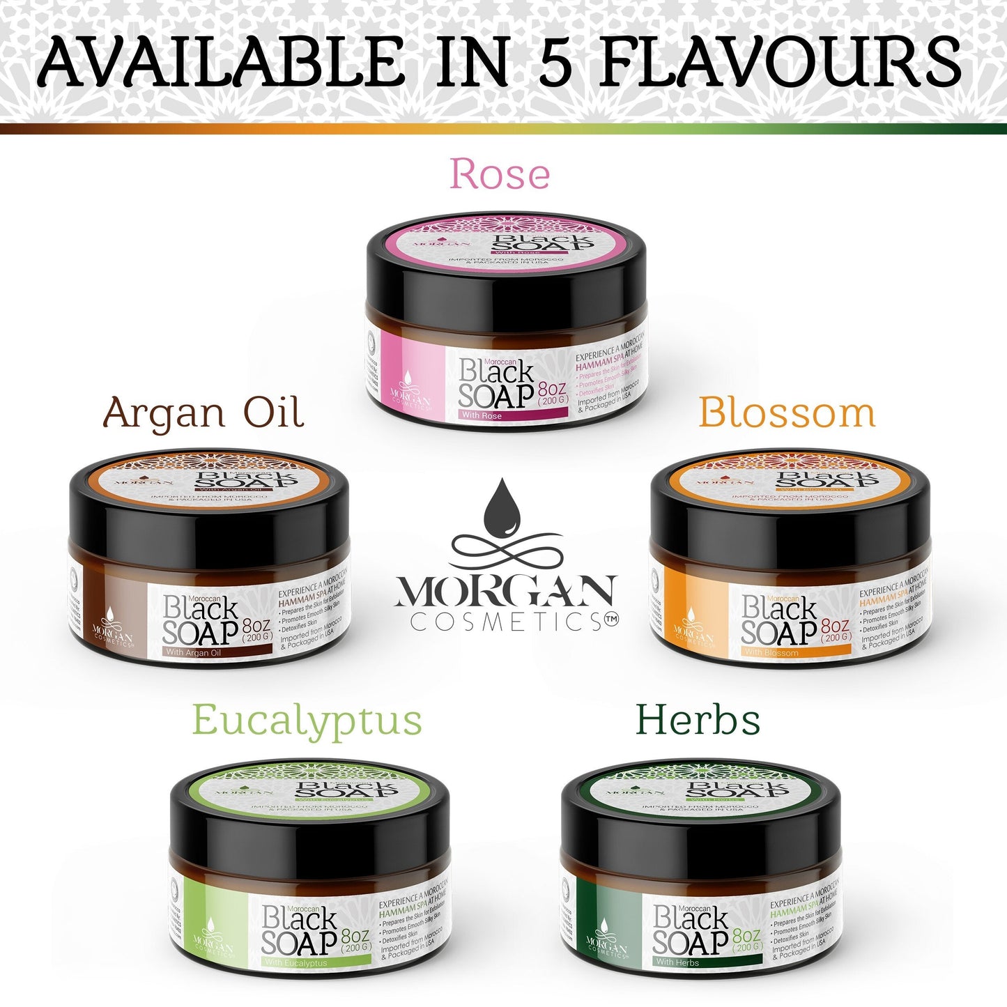 Moroccan Black Soap with Blossom 8oz freeshipping - morgancosmeticsofficial
