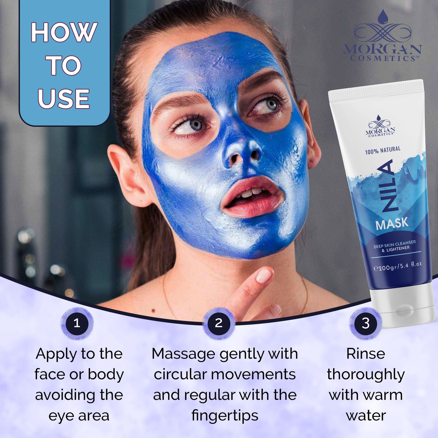 Blue Nila Mask Mask 100% Natural Deep Skin Cleanser & Lightener 200 gram/ 5.4 fl oz