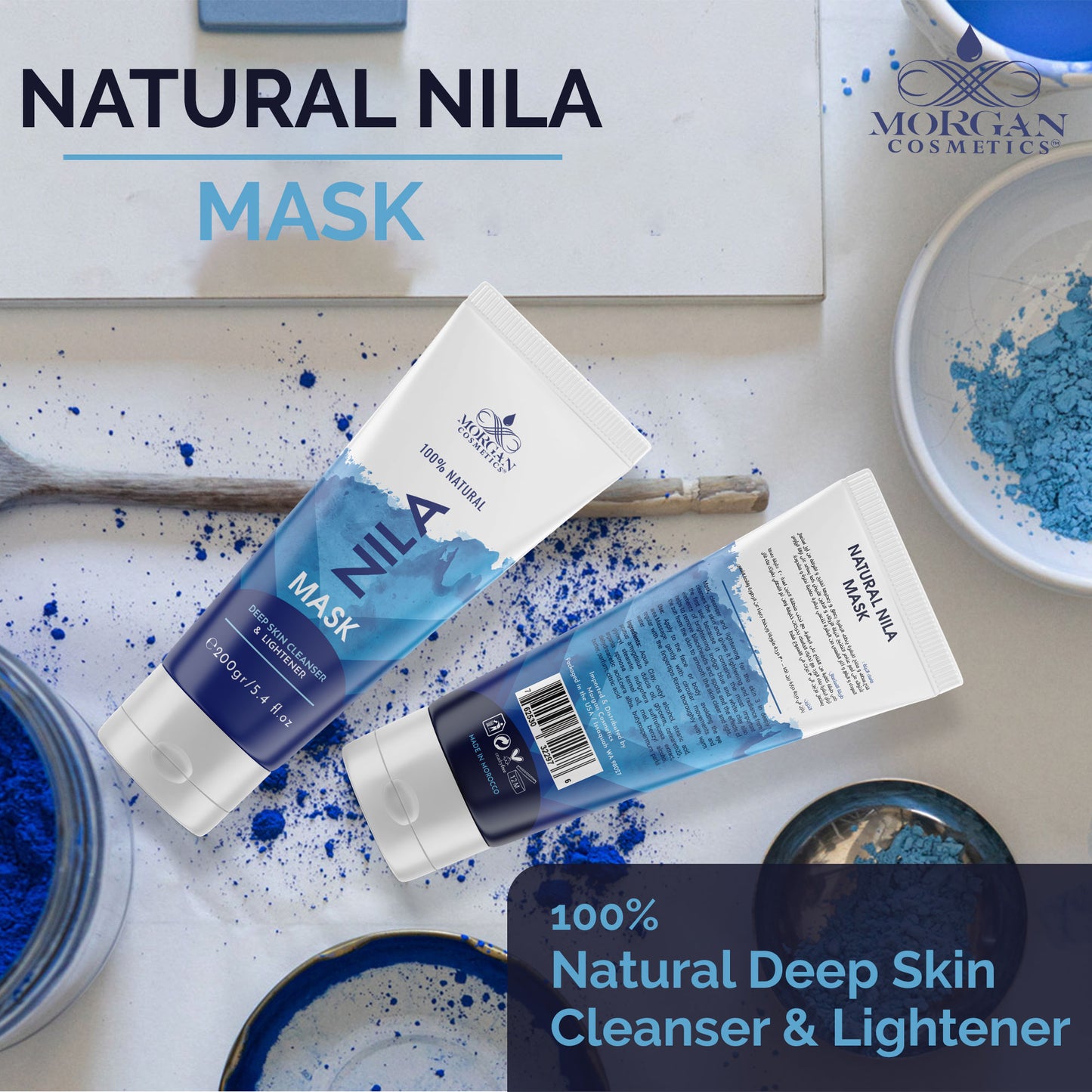 Blue Nila Mask Mask 100% Natural Deep Skin Cleanser & Lightener 200 gram/ 5.4 fl oz