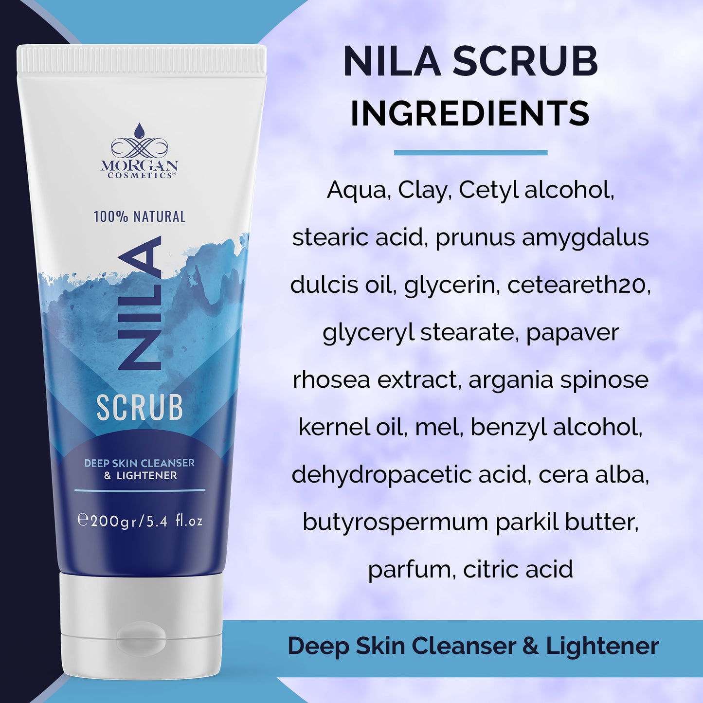 Blue Nila Scrub 100% Natural Deep Skin Cleanser & Lightener 160 gram / 5.64 fl oz