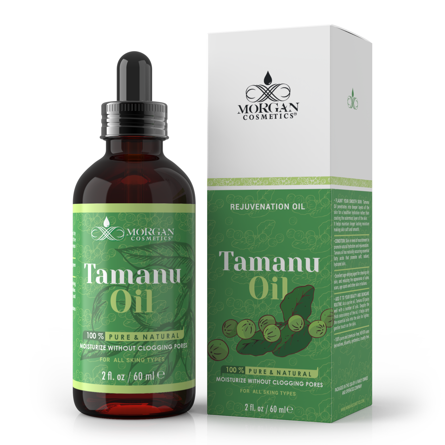 100% Tamanu Oil Cold Pressed Unrefined - Tamanu Oil for Skin - Natural Cold Pressed Oil Makes Skin Smooth, Plump and Soft for Lighter and Gentler Touch (2 FL. Oz)